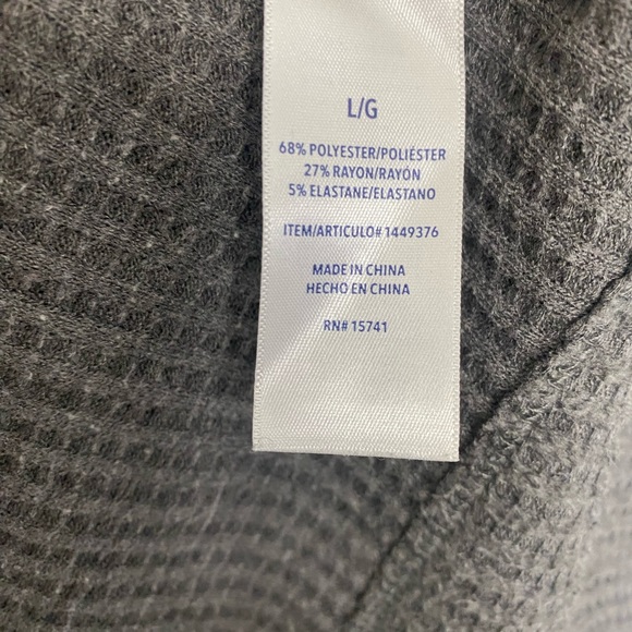 Splendid Gray Waffle Knit Thermal Long Sleeve Top Large - Picture 4 of 5